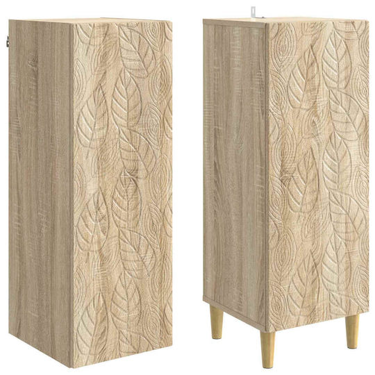 vidaXL Bathroom Column Cabinet Wall Hung M33xD34.5xH90cm Sonoma