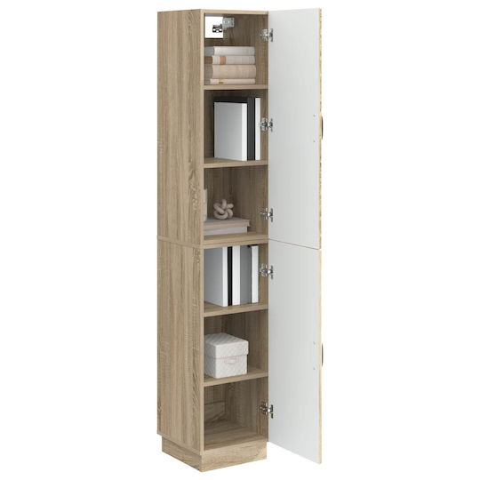 vidaXL Bathroom Column Cabinet Wall Hung M33xD34.5xH87cm Sonoma