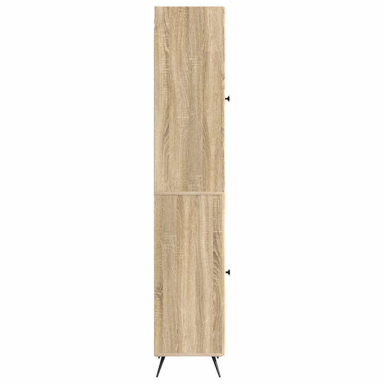 vidaXL Bathroom Column Cabinet Wall Hung M33xD34.5xH90cm Sonoma