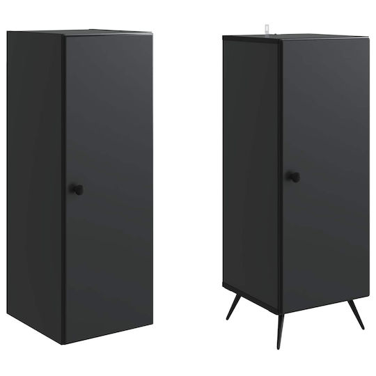 vidaXL Badezimmer-Säulenschrank Wandhängeschrank M33xB34.5xH90cm Schwarze