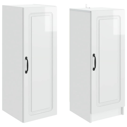 vidaXL Badezimmer-Säulenschrank Wandhängeschrank M33xB34.5xH87cm Weiß