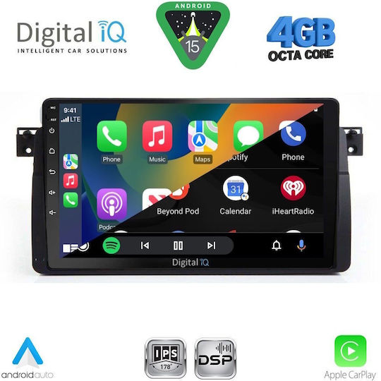 Digital IQ Ηχοσύστημα Αυτοκινήτου για BMW E46 1998-2005 (Bluetooth/USB/WiFi/GPS/Apple-Carplay/Android-Auto) με Οθόνη Αφής 9"