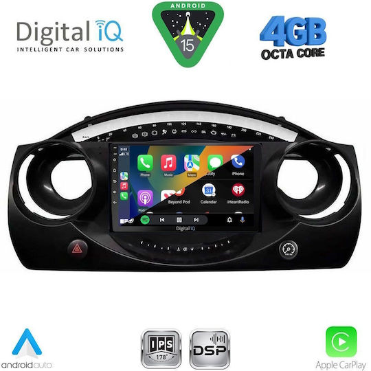 Digital IQ Car Audio System for Mini Cooper 2000-2006 (Bluetooth/USB/WiFi/GPS/Apple CarPlay/Android Auto) with 9" Touch Screen