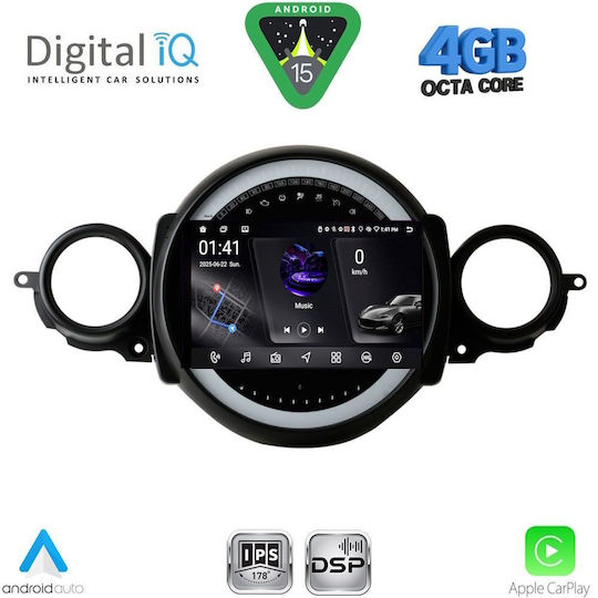 Digital IQ Car Audio System for Mini Cooper 2000-2006 (Bluetooth/USB/WiFi/GPS/Apple CarPlay/Android Auto) with 9" Touch Screen