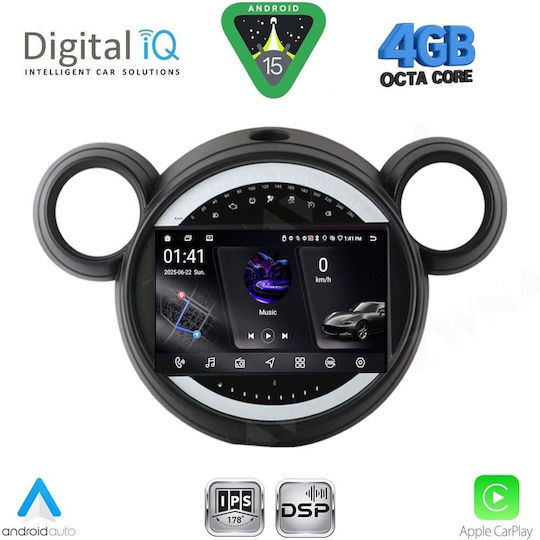 Digital IQ Car Audio System for Mini Cooper 2000-2006 (Bluetooth/USB/WiFi/GPS/Apple CarPlay/Android Auto) with 9" Touch Screen