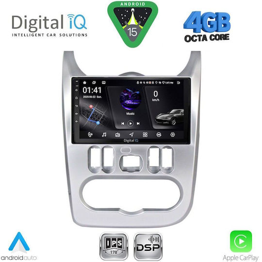 Digital IQ Ηχοσύστημα Αυτοκινήτου για Renault Logan Dacia Duster / Logan / Sandero 2006-2012 (Bluetooth/USB/WiFi/GPS/Apple-Carplay/Android-Auto) με Οθόνη Αφής 9"