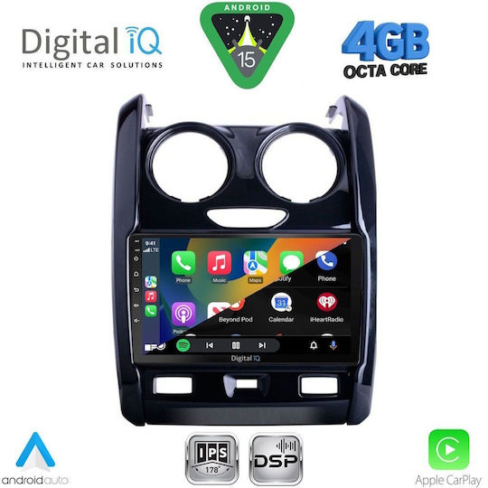Digital IQ Ηχοσύστημα Αυτοκινήτου για Renault Logan Dacia Duster / Logan / Sandero 2006-2012 (Bluetooth/USB/WiFi/GPS/Apple-Carplay/Android-Auto) με Οθόνη Αφής 9"