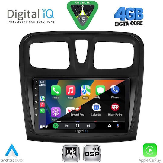 Digital IQ Ηχοσύστημα Αυτοκινήτου για Renault Logan Dacia Duster / Logan / Sandero 2006-2012 (Bluetooth/USB/WiFi/GPS/Apple-Carplay/Android-Auto) με Οθόνη Αφής 9"
