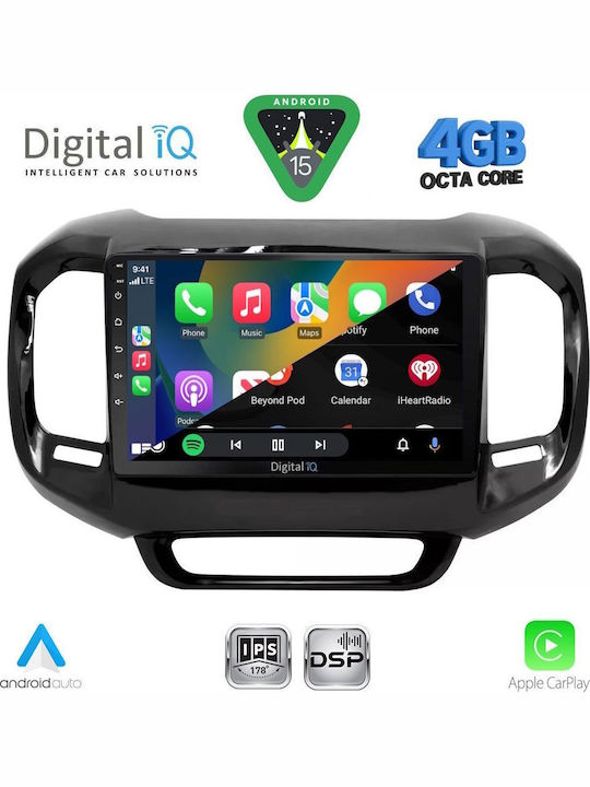 Digital IQ Car Audio System for Fiat Toro 2017 (Bluetooth/USB/WiFi/GPS/Apple CarPlay/Android Auto) with 9" Touch Screen