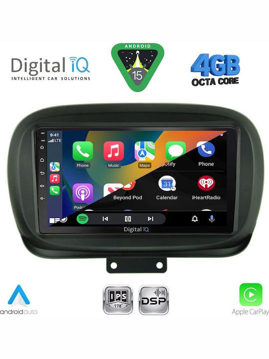 Digital IQ Car Audio System for Fiat 500X 2014 (Bluetooth/USB/WiFi/GPS/Apple CarPlay/Android Auto) with 9" Touch Screen