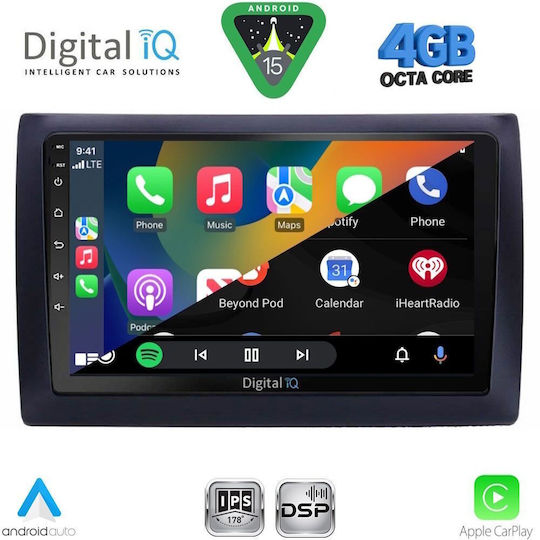 Digital IQ Car Audio System for Fiat Stilo 2001-2007 Bluetooth USB WiFi GPS Apple CarPlay Android Auto with 9" Touch Screen