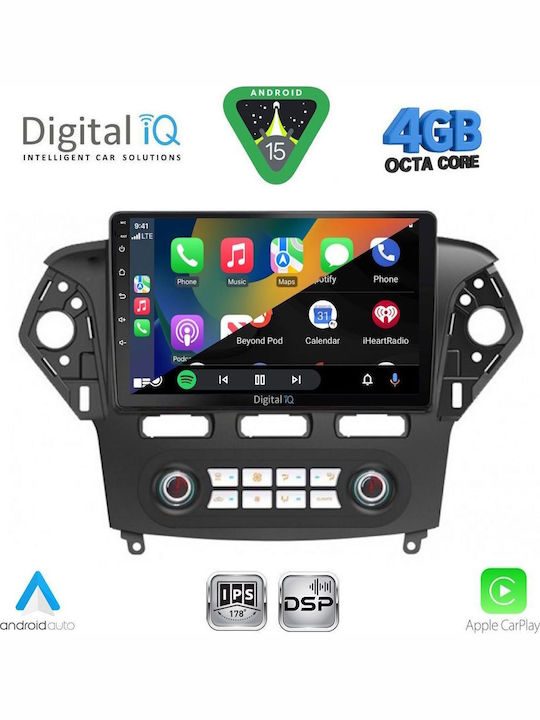 Digital IQ Car Audio System for Ford Mondeo 2011-2013 with Clima (Bluetooth/USB/WiFi/GPS/Apple CarPlay/Android Auto) with 10" Touch Screen
