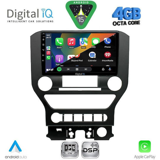 Digital IQ Car Audio System for Ford Mustang 2015-2020 Bluetooth USB WiFi GPS Apple CarPlay Android Auto with 9" Touch Screen