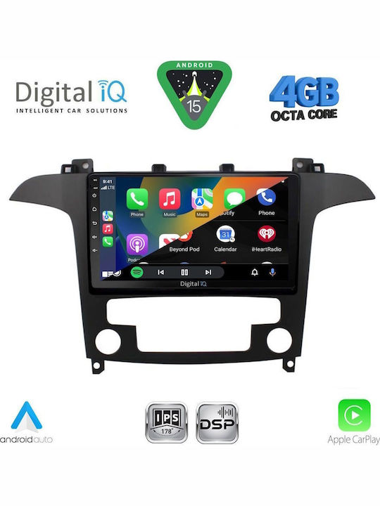 Digital IQ Car Audio System for Ford S-Max 2006-2014 with Clima (Bluetooth/USB/WiFi/GPS/Apple CarPlay/Android Auto) with 9" Touch Screen
