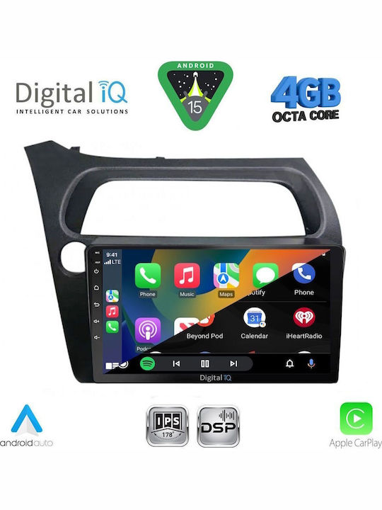 Digital IQ Car Audio System for Honda Civic 2006-2012 with Clima Bluetooth USB WiFi GPS Apple CarPlay Android Auto with 9" Touch Screen