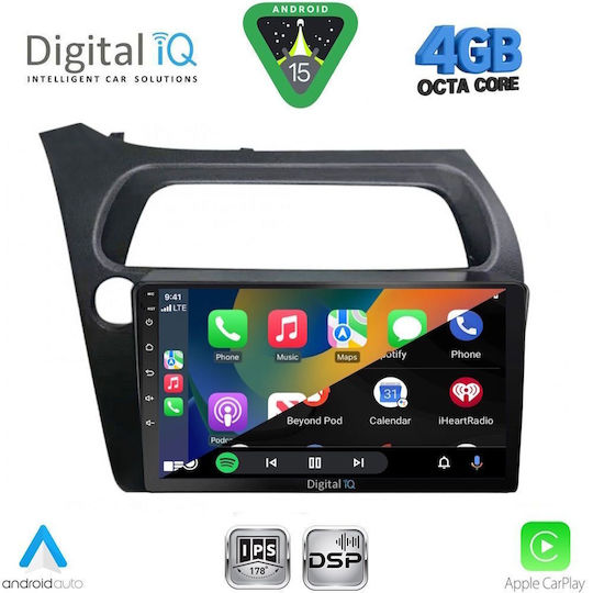 Digital IQ Ηχοσύστημα Αυτοκινήτου για Honda Civic 2006-2012 με Clima (Bluetooth/USB/WiFi/GPS/Apple-Carplay/Android-Auto) με Οθόνη Αφής 9"