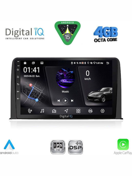 Digital IQ Car Audio System for Honda Civic 2012-2016 Bluetooth USB WiFi GPS Apple CarPlay Android Auto with 9" Touch Screen