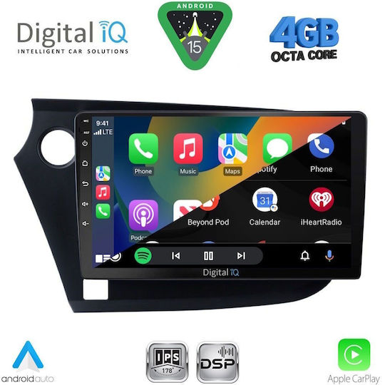 Digital IQ Car Audio System for Honda Insight 2009-2014 (Bluetooth/USB/WiFi/GPS/Apple CarPlay/Android Auto) with 9" Touch Screen