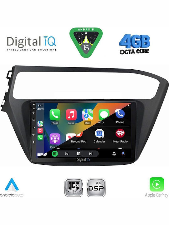 Digital IQ Car Audio System for Hyundai i20 2018-2021 Bluetooth USB WiFi GPS Apple CarPlay Android Auto with 9" Touch Screen
