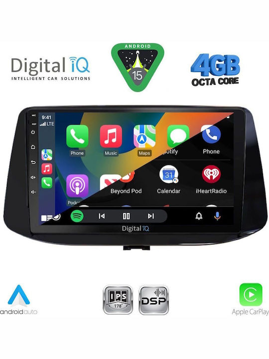 Digital IQ Car Audio System for Hyundai i30 2018 (Bluetooth/USB/WiFi/GPS/Apple CarPlay/Android Auto) with 9" Touch Screen