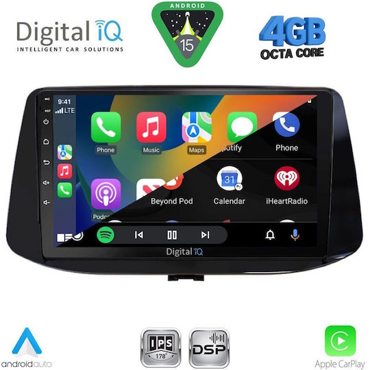Digital IQ Car Audio System for Hyundai i30 2018 (Bluetooth/USB/WiFi/GPS/Apple CarPlay/Android Auto) with 9" Touch Screen