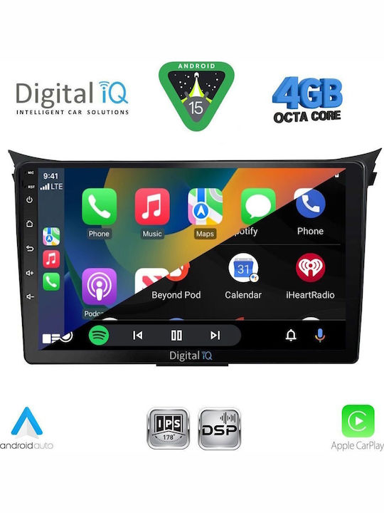 Digital IQ Car Audio System for Hyundai i30 2012-2017 (Bluetooth/USB/WiFi/GPS/Apple CarPlay/Android Auto) with 9" Touch Screen