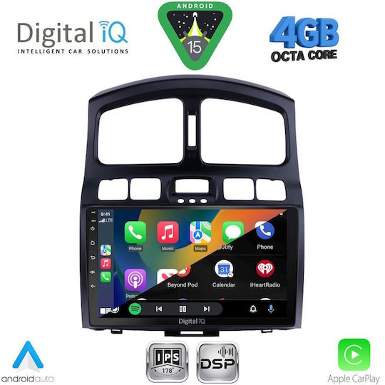 Digital IQ Car Audio System for Hyundai Santa Fe 2003-2006 Bluetooth USB WiFi GPS Apple CarPlay Android Auto with 9" Touch Screen