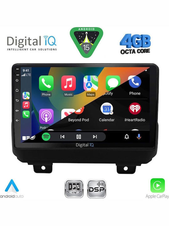 Digital IQ Car Audio System for Jeep Wrangler 2018 (Bluetooth/USB/WiFi/GPS/Apple CarPlay/Android Auto) with 9" Touch Screen