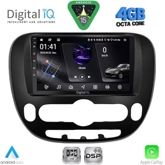 Digital IQ Ηχοσύστημα Αυτοκινήτου για Kia Soul 2008-2013 (Bluetooth/USB/WiFi/GPS/Apple-Carplay/Android-Auto) με Οθόνη Αφής 9"