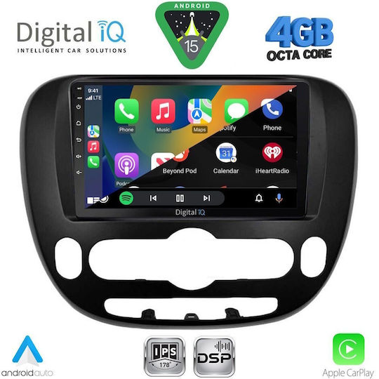 Digital IQ Car Audio System for Kia Soul 2014 (Bluetooth/USB/WiFi/GPS/Apple CarPlay/Android Auto) with 9" Touch Screen