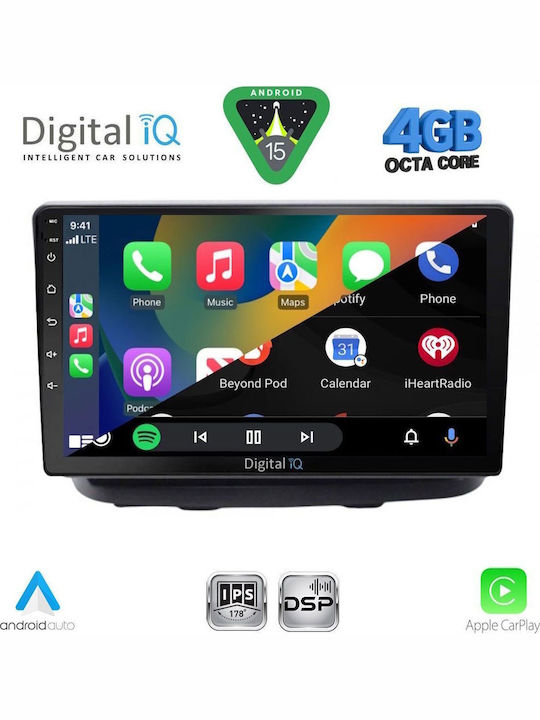 Digital IQ Car Audio System for Fiat Doblo 2002-2009 Bluetooth USB WiFi GPS Apple CarPlay Android Auto with 10" Touch Screen