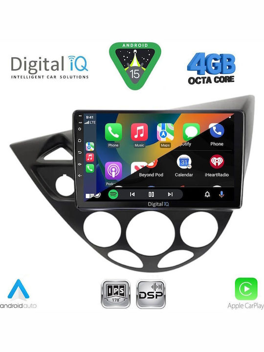 Digital IQ Car Audio System for Ford Focus 1998-2004 Bluetooth USB WiFi GPS Apple CarPlay Android Auto with 9" Touch Screen