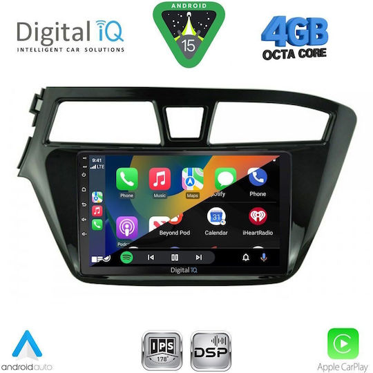 Digital IQ Ηχοσύστημα Αυτοκινήτου για Hyundai i20 2014-2018 (Bluetooth/USB/WiFi/GPS/Apple-Carplay/Android-Auto) με Οθόνη Αφής 9"