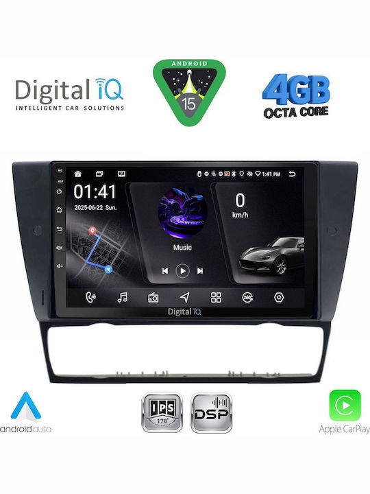 Digital IQ Car Audio System for BMW Series 1 2004-2013 with A/C Bluetooth USB WiFi GPS Apple CarPlay Android Auto with 9" Touch Screen