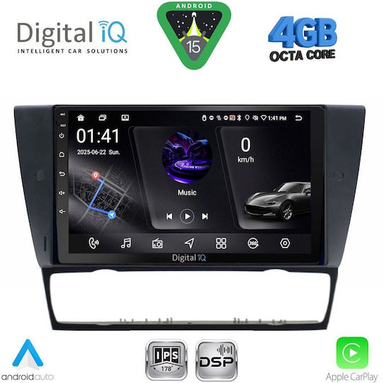 Digital IQ Car Audio System for BMW Series 1 2004-2013 with A/C Bluetooth USB WiFi GPS Apple CarPlay Android Auto with 9" Touch Screen