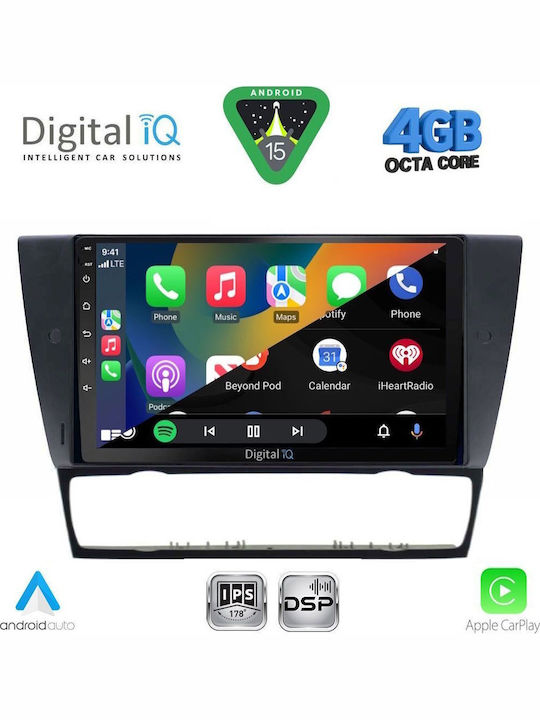 Digital IQ Car Audio System for BMW Series 1 2004-2013 with A/C Bluetooth USB WiFi GPS Apple CarPlay Android Auto with 9" Touch Screen