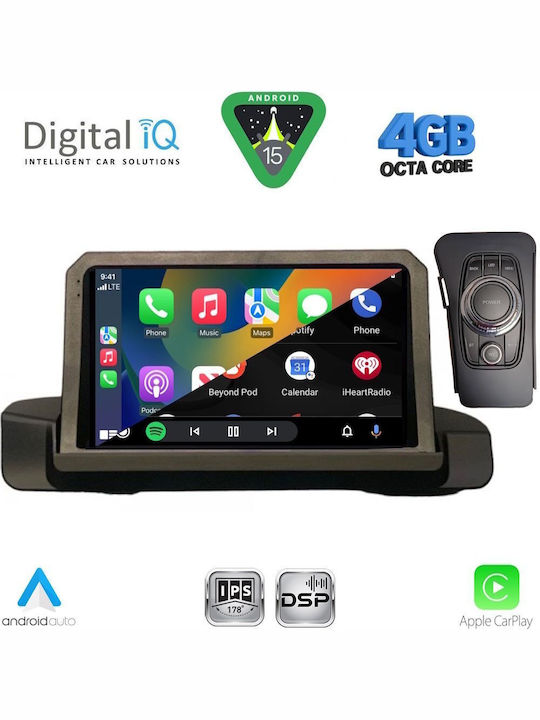 Digital IQ Car Audio System for BMW Series 1 2004-2013 with A/C Bluetooth USB WiFi GPS Apple CarPlay Android Auto with 9" Touch Screen