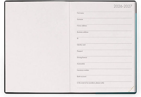 Legami Milano Weekly Agenda 2026/27 Deep Teal 9.5x13.5cm