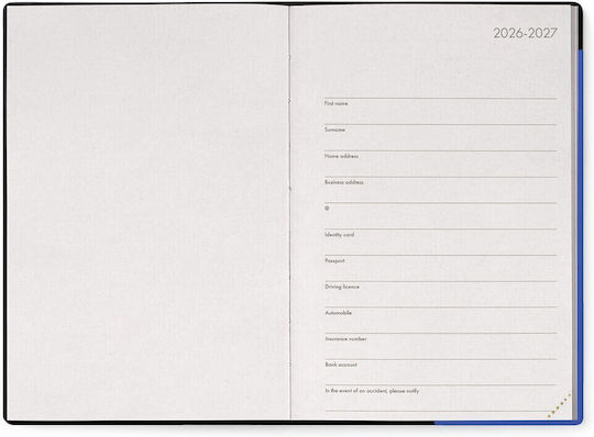 Legami Milano Daily Agenda 2026/27 Eclectic Blue 12x18cm