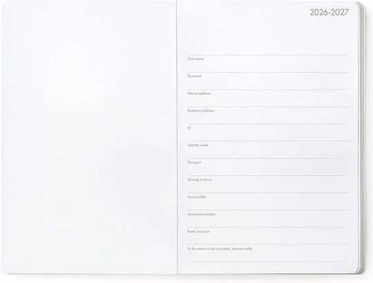 Legami Milano Flowers Weekly Agenda 2026/27 Flowers 12x18cm