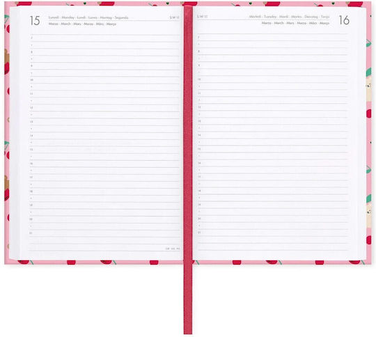 Legami Milano Ημερήσια Ατζέντα 2026/27 Teddy Bear Cherry Pink 12x18εκ.