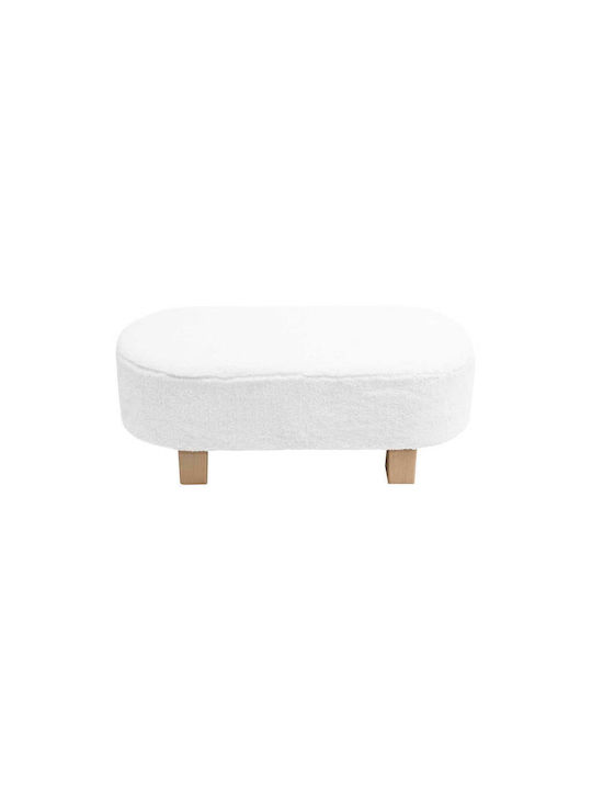 Fabric Upholstered Bench Stool White