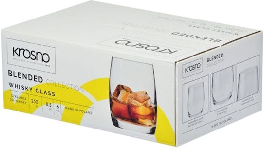 Krosno Set Pahare Whiskey Din Sticlă 250ml 6 Bucăți