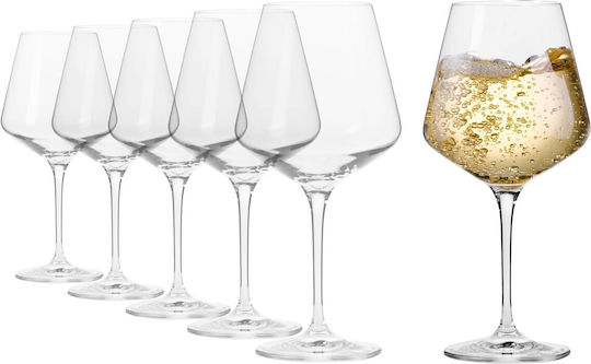 Krosno Set Pahare Vin Alb Cu Picior Din Cristal 460ml 6 Bucăți