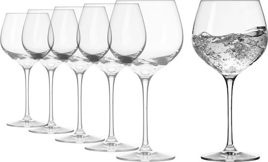 Krosno Set Water Glasses Goblet Crystal 570ml 6 Pieces