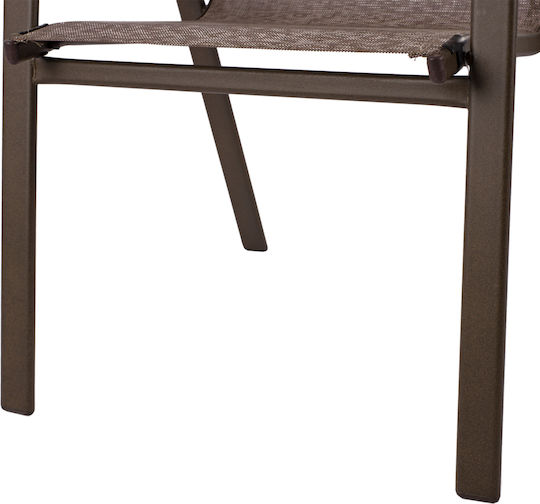 Set Dining Pentru Exterior Textilene 7 Piese Maro