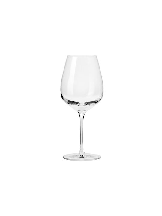 Krosno Set Glasses for White and Red Wine from Crystal in Red Color Goblets 670ml