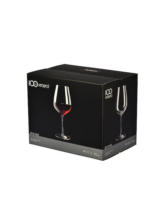 Krosno Set Glasses for White and Red Wine Crystal Goblets 810ml 6 Pieces
