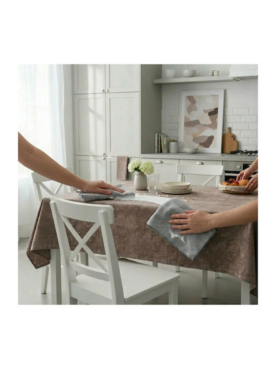 NufJoy Fleckabweisendes Tischtuch Set Dunkelbraun 120x160cm