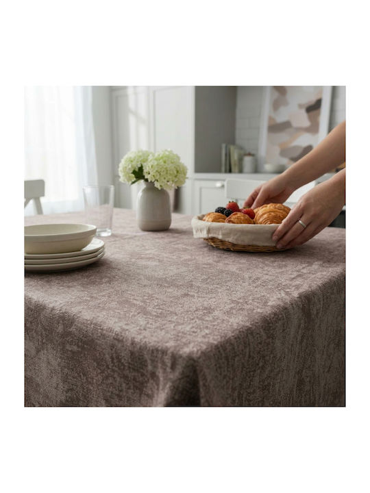 NufJoy Fleckabweisendes Tischtuch Set Dunkelbraun 120x160cm